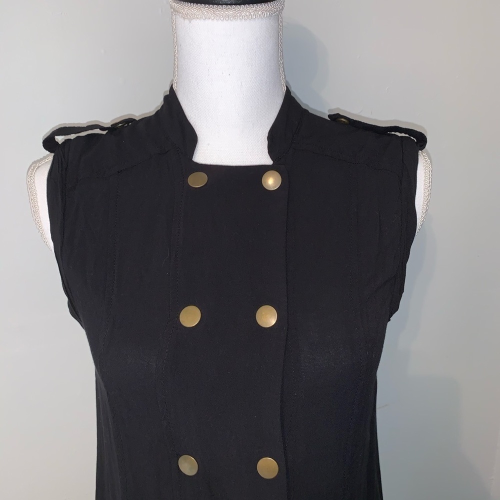 Jack Military-Inspired Black Dress, sz S - Picture 7 of 13
